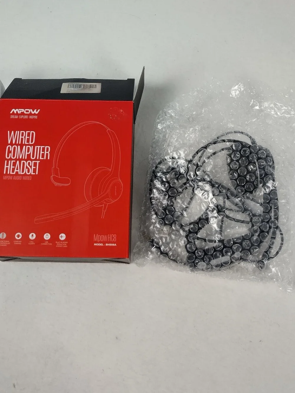 MPOW Hc8 Wired Computer Headset Noise Reduction Model Bh508A New With Out Tags